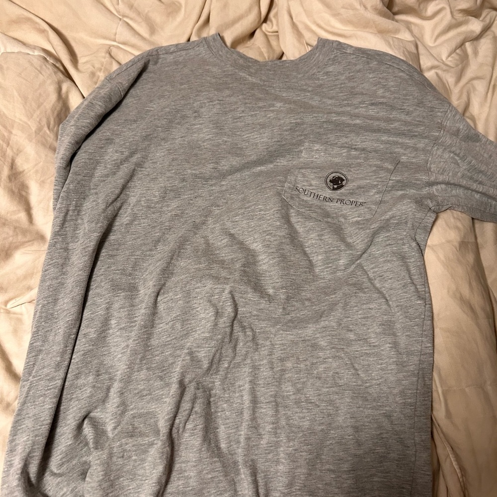 Southern Proper Heather Gray Long Sleeve Tee
